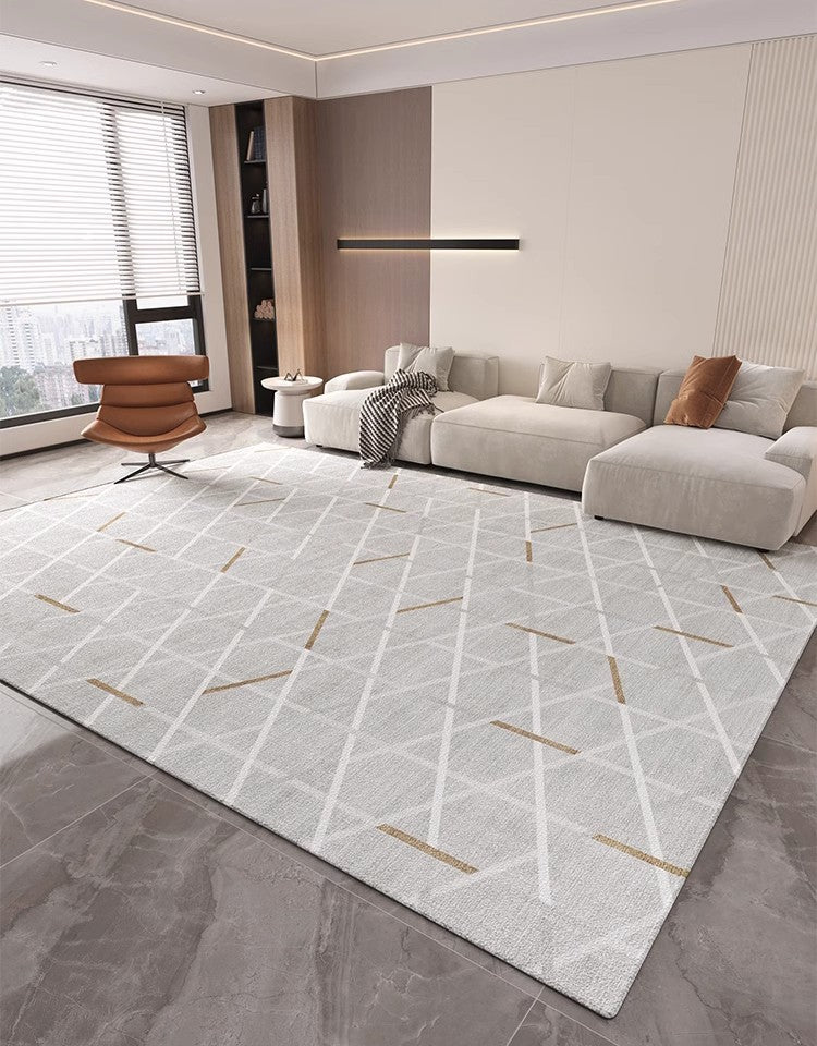 Abstract Area Rugs for Living Room, Geometric Contemporary Modern Rugs Next to Bed, Modern Rugs under Dining Room Table, Modern Carpets for Kitchen-Paintingforhome