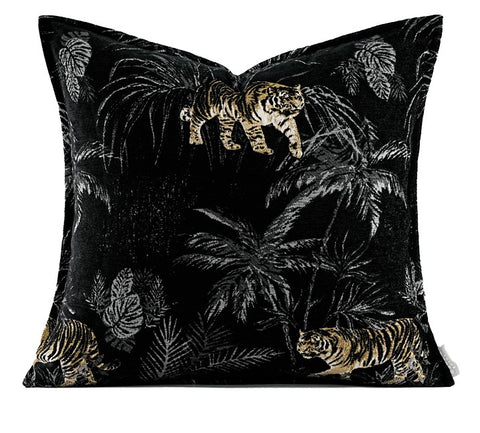 Forest Jungle Tiger Pattern Decorative Pillow Covers, Large Modern Sofa Pillow Cases, Modern Pillows for Couch, Abstract Decorative Throw Pillows for Living Room-Paintingforhome