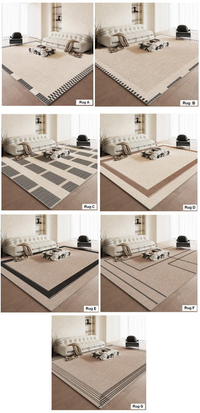 Contemporary Abstract Rugs for Dining Room, Simple Abstract Rugs for Living Room, Bedroom Floor Rugs, Modern Rug Ideas for Living Room-Paintingforhome