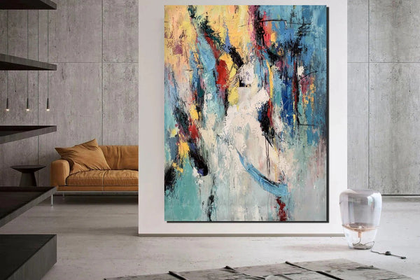 Palette Knife Paintings, Acrylic Paintings on Canvas, Large Paintings Behind Sofa, Abstract Painting for Living Room, Bedroom Modern Wall Art Paintings-Paintingforhome