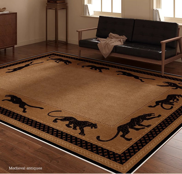 Large Modern Rugs for Living Room, Mid Century Cheetah Pattern Modern Rugs for Dining Room, Modern Rug Ideas for Bedroom-Paintingforhome