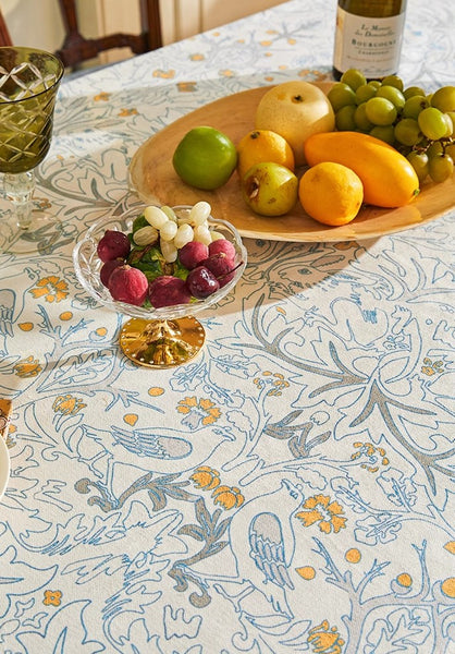 Rabbit Pigeon Pattern Table Covers for Round Table, Large Modern Rectangle Tablecloth for Dining Table, Farmhouse Table Cloth for Oval Table, Square Tablecloth for Kitchen-Paintingforhome