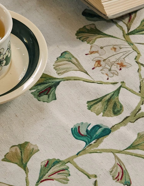 Extra Large Modern Rectangular Tablecloth for Dining Room Table, Ginkgo Leaves Table Covers, Square Tablecloth for Kitchen, Large Tablecloth for Round Table-Paintingforhome
