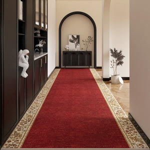 Traditional Red Persian Long Narrow Runner Rugs, Extra Long Hallway Runners, Non Slip Entrance Runner Rugs, Washable Entryway Runner Rug Ideas, Kitchen Runner Rugs-Paintingforhome