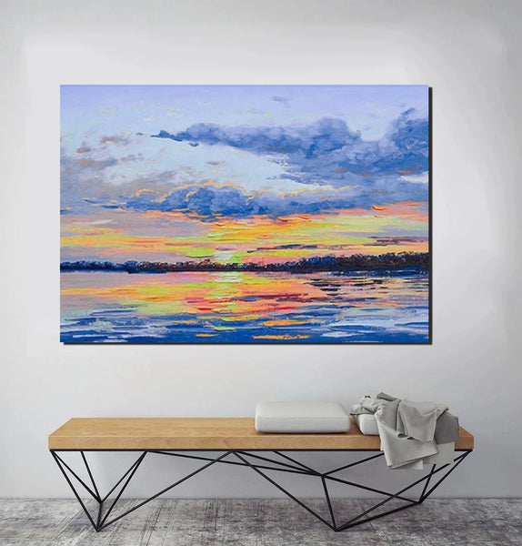 Abstract Landscape Paintings, Heavy Texture Painting, Hand Painted Wall Art, Contemporary Wall Art Paintings, Simple Modern Paintings for Living Room-Paintingforhome