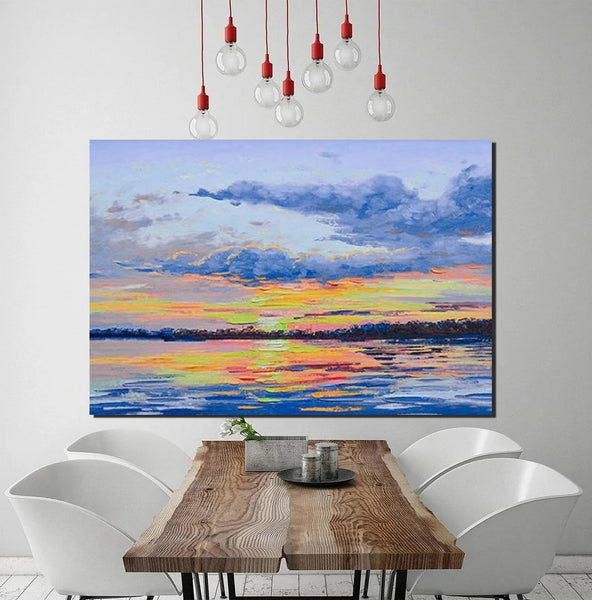 Abstract Landscape Paintings, Heavy Texture Painting, Hand Painted Wall Art, Contemporary Wall Art Paintings, Simple Modern Paintings for Living Room-Paintingforhome