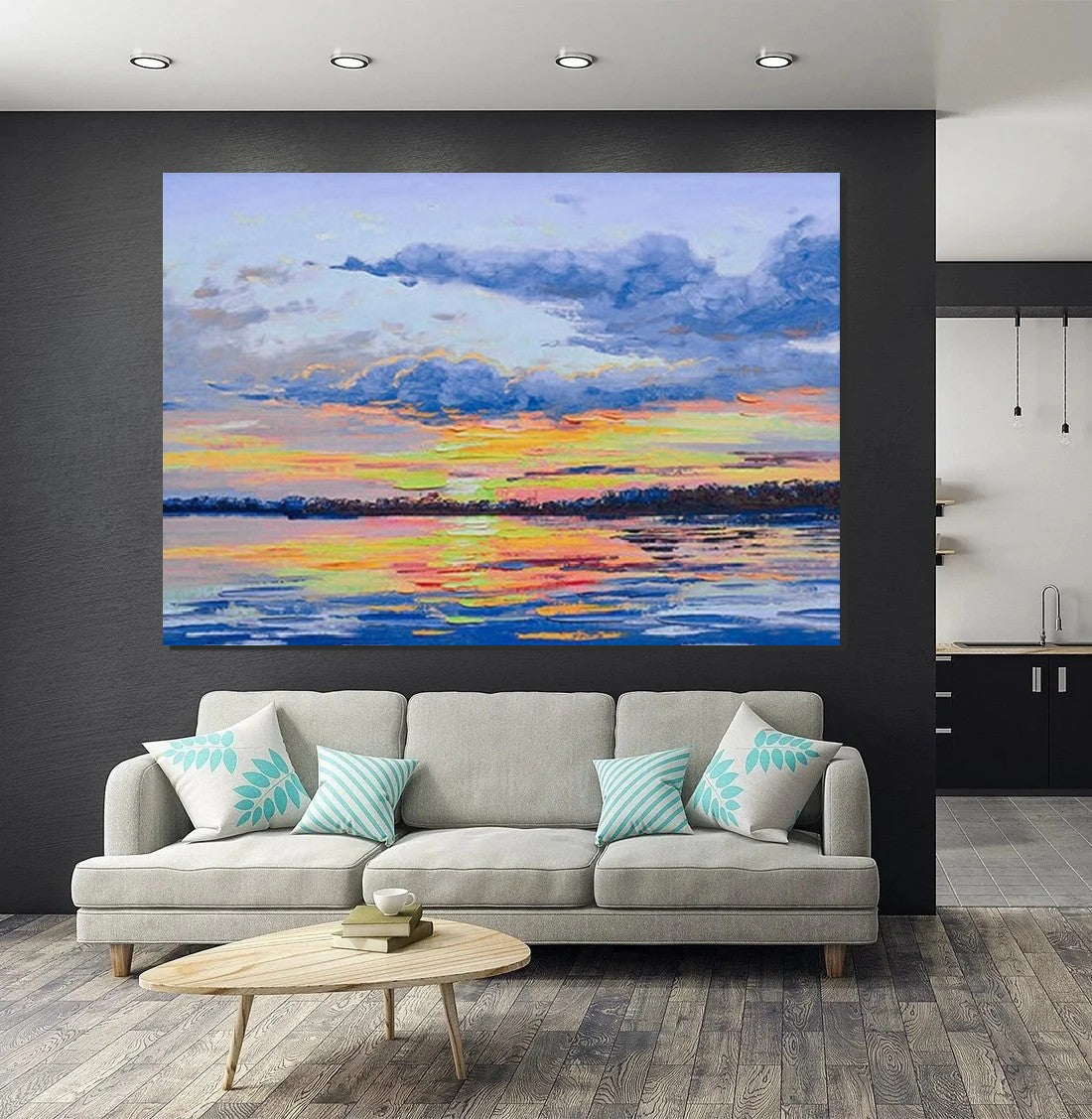 Abstract Landscape Paintings, Heavy Texture Painting, Hand Painted Wall Art, Contemporary Wall Art Paintings, Simple Modern Paintings for Living Room-Paintingforhome