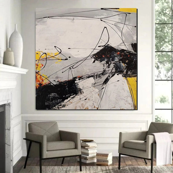 Extra Large Abstract Paintings on Canvas, Hand Painted Abstract Painting, Bedroom Wall Art Ideas, Simple Painting Ideas for Bedroom-Paintingforhome