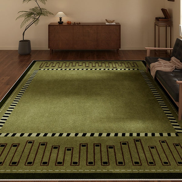 Large Modern Rugs in Living Room, Green Contemporary Rugs for Bedroom, Mid Century Modern Rugs under Sofa, Dining Room Floor Carpets-Paintingforhome