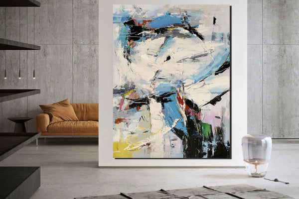 Bedroom Modern Wall Art Paintings, Palette Knife Paintings, Acrylic Paintings on Canvas, Large Paintings Behind Sofa, Abstract Painting for Living Room-Paintingforhome