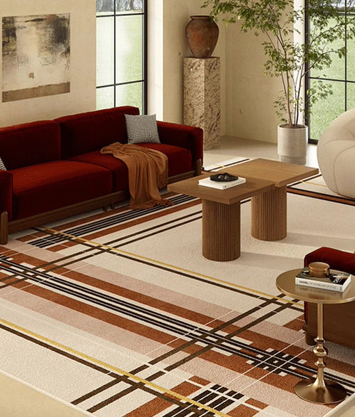 Contemporary Modern Rugs, Modern Rugs for Dining Room, Geometric Contemporary Rugs Next to Bed, Mid Century Area Rugs for Living Room-Paintingforhome