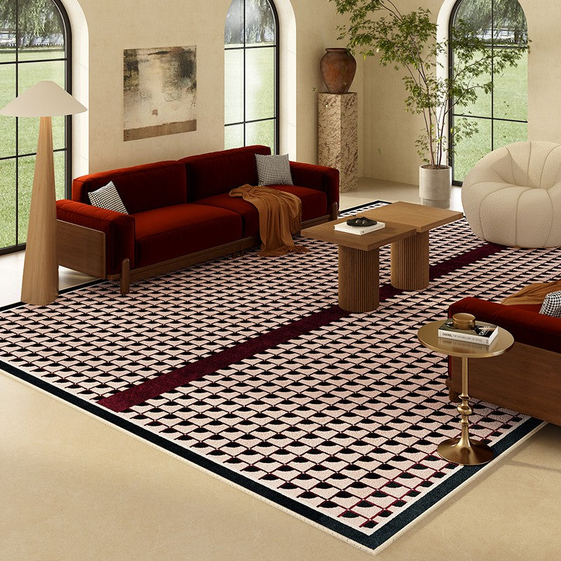 Modern Rugs for Dining Room, Contemporary Modern Rugs, Geometric Contemporary Rugs Next to Bed, Mid Century Area Rugs for Living Room-Paintingforhome