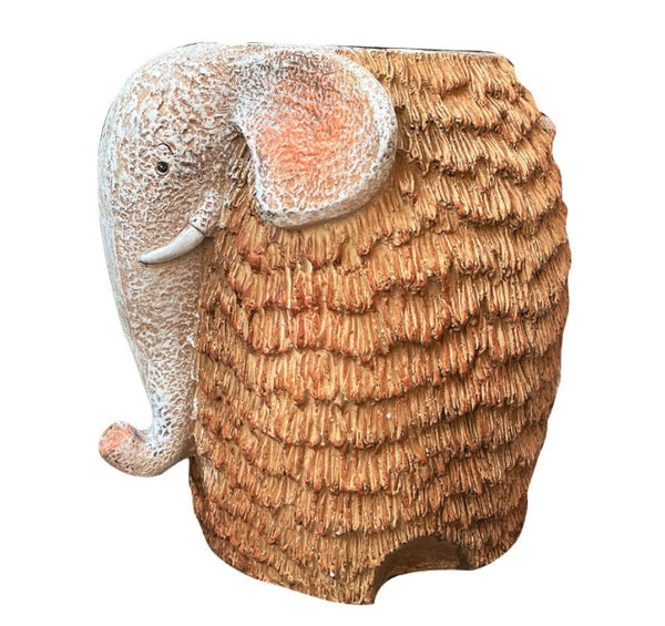 Large Elephant Flowerpot, Modern Animal Statue for Garden Ornaments, Animal Flower Pot, Resin Statue for Garden, Villa Outdoor Decor Gardening Ideas-Paintingforhome