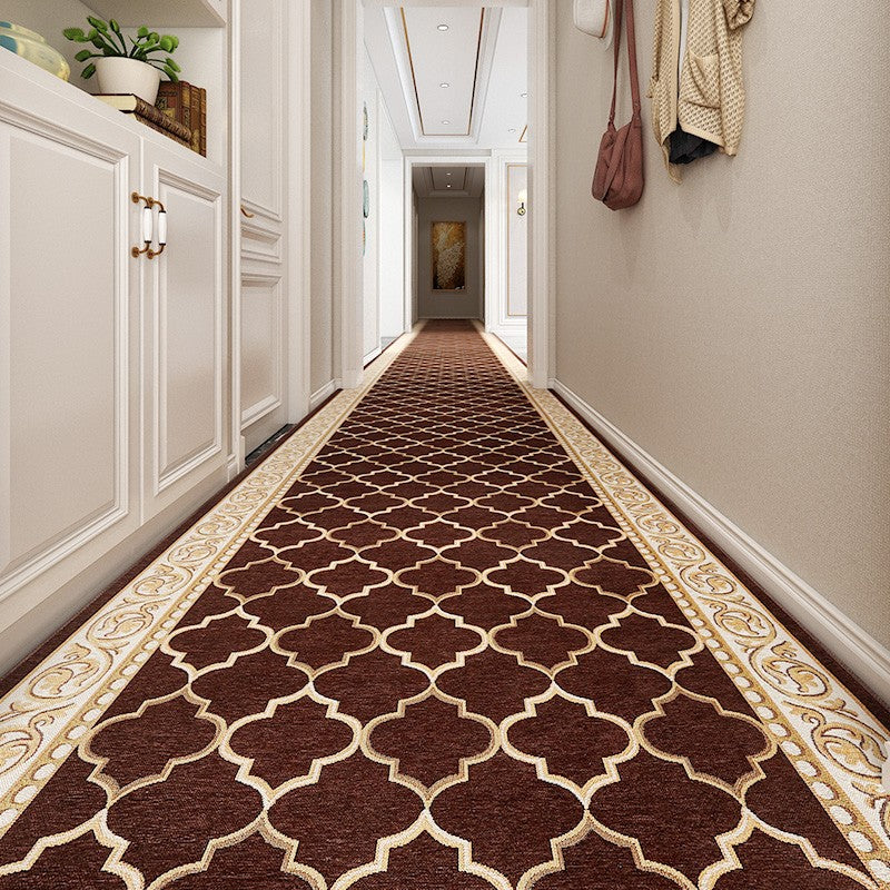 Stain-resistant Non Slip Kitchen Runner Rugs, Entryway Brown Runner Rugs, Modern Long Hallway Runners, Extra Long Narrow Runner Rugs, Entrance Hallway Runners, Hallway Runners-Paintingforhome