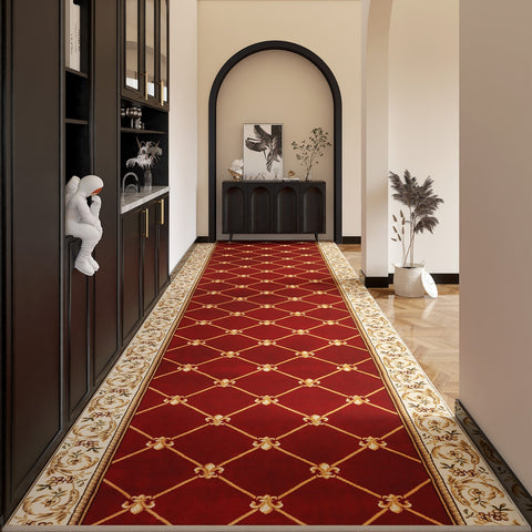 Non Slip Entrance Runner Rugs, Traditional Red Persian Long Narrow Runner Rugs, Extra Long Hallway Runners, Washable Entryway Runner Rug Ideas, Kitchen Runner Rugs-Paintingforhome