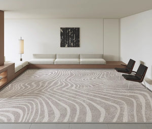 Stripe Area Rugs under Sofa, Modern Carpets for Office, Dining Room Floor Rugs, Mid Century Area Rugs for Living Room, Abstract Contemporary Rugs for Bedroom-Paintingforhome