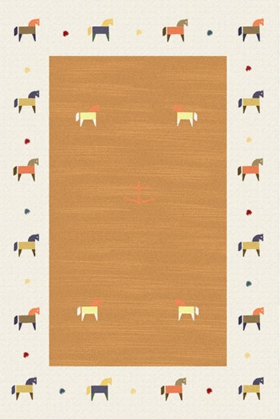 Cartoon Modern Rugs for Bedroom, Lovely Horse Area Rugs for Children Room, Geometric Modern Rugs, Modern Rugs for Living Room-Paintingforhome