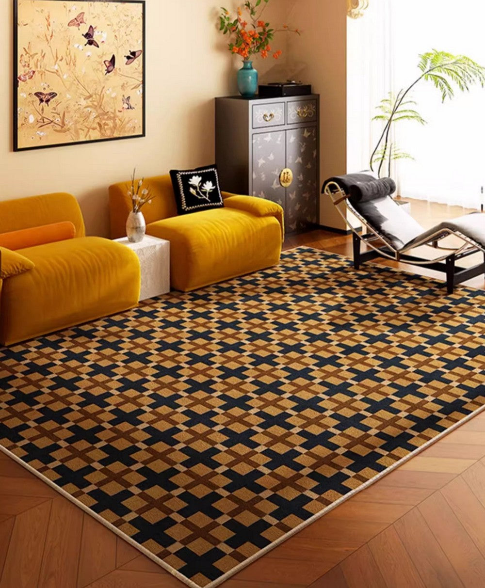 Abstract Modern Rugs for Living Room, Modern Rugs under Dining Room Table, Mid Century Geometric Carpets, Contemporary Modern Rugs Next to Bed-Paintingforhome