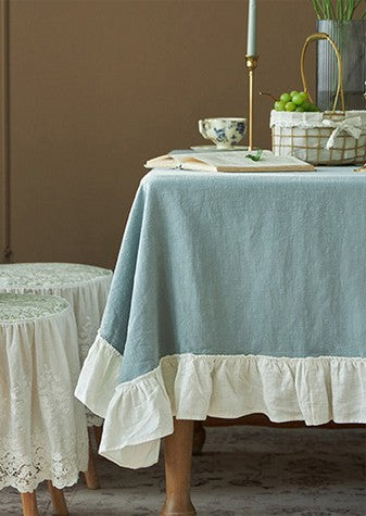 Long Rectangle Tablecloth for Dining Room Table, Blue Modern Table Cloth, Extra Large Tablecloth for Home Decoration, Square Tablecloth for Round Table-Paintingforhome