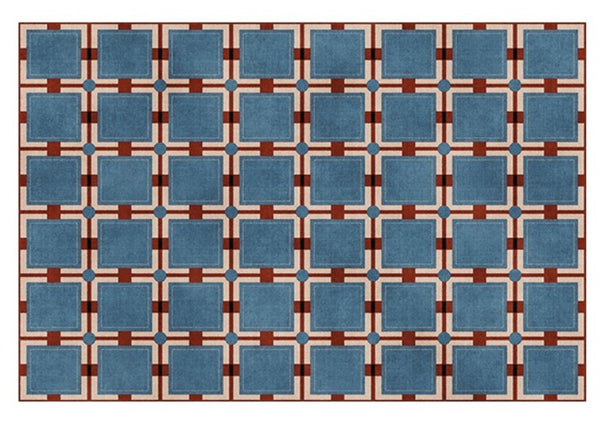 Modern Blue Rug for Living Room, Bedroom Modern Floor Rugs, Mid Century Contemporary Rugs under Sofa, Large Area Rugs for Office-Paintingforhome