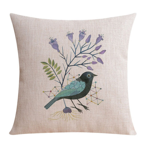 Modern Sofa Decorative Pillows for Children's Room, Singing Birds Decorative Throw Pillows, Love Birds Throw Pillows for Couch, Decorative Pillow Covers-Paintingforhome