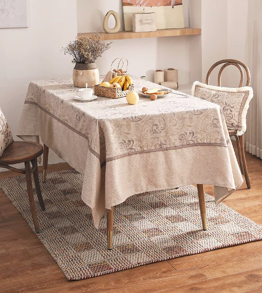 Rustic Farmhouse Table Cover for Kitchen, Outdoor Picnic Tablecloth, Large Modern Rectangle Tablecloth Ideas for Dining Room Table, Square Tablecloth for Round Table-Paintingforhome