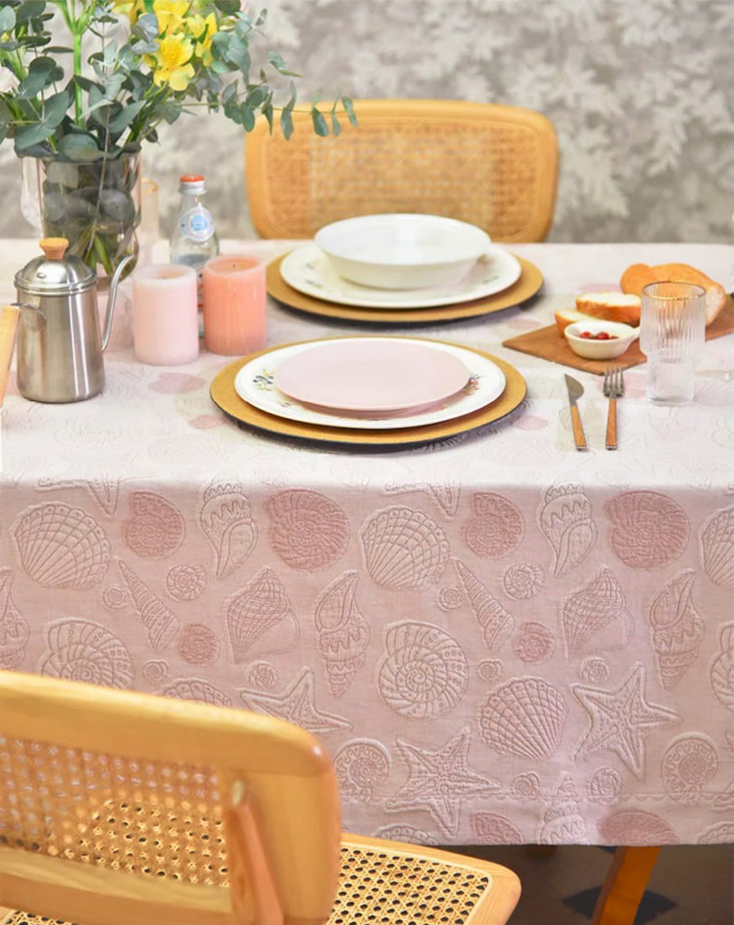 Simple Contemporary Pink Cotton Tablecloth, Square Tablecloth for Roun –  Paintingforhome