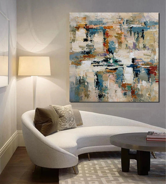 Hand Painted Abstract Painting, Extra Large Abstract Paintings on Canvas, Bedroom Wall Art Ideas, Simple Painting Ideas for Bedroom-Paintingforhome