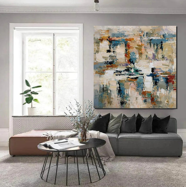 Hand Painted Abstract Painting, Extra Large Abstract Paintings on Canvas, Bedroom Wall Art Ideas, Simple Painting Ideas for Bedroom-Paintingforhome