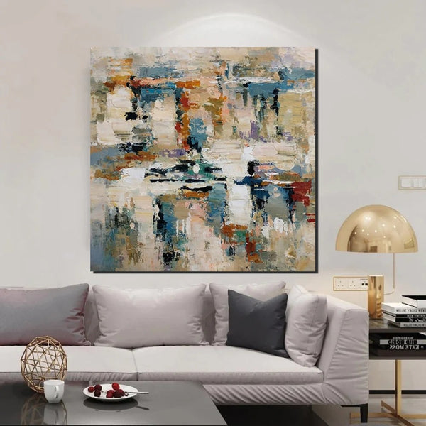 Hand Painted Abstract Painting, Extra Large Abstract Paintings on Canvas, Bedroom Wall Art Ideas, Simple Painting Ideas for Bedroom-Paintingforhome