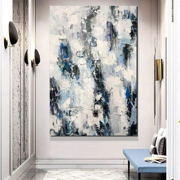 Modern Paintings Behind Sofa, Abstract Paintings for Dining Room, Buy Paintings Online, Palette Knife Canvas Art, Impasto Wall Art-Paintingforhome