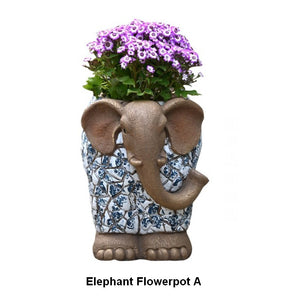 Large Garden Flower Pot, Elephant Flowerpot, Unique Garden Flowerpot, Resin Statue for Garden, Modern Animal Statue for Garden Ornaments, Villa Outdoor Decor Gardening Ideas-Paintingforhome