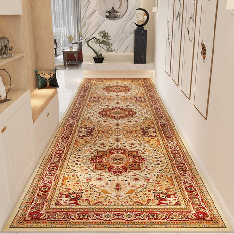 Traditional Colorful Persian Runner Rugs for Bedside, Extra Long Narrow Hallway Runners, Non Slip Entrance Runner Rugs, Washable Entryway Runner Rug Ideas, Kitchen Runner Rugs-Paintingforhome