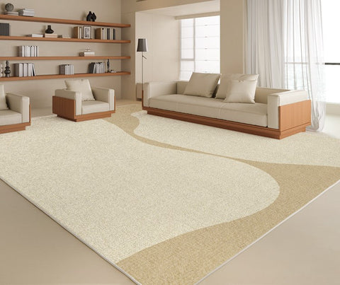 Soft Contemporary Rugs for Bedroom, Rectangular Modern Rugs under Sofa, Large Modern Rugs in Living Room, Dining Room Floor Carpets, Modern Rugs for Office-Paintingforhome