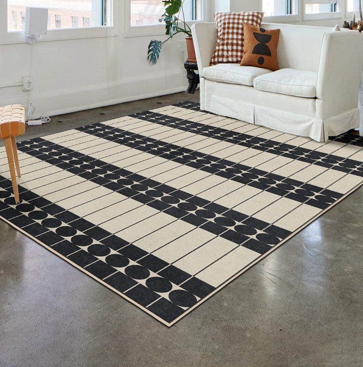 Modern Rugs for Dining Room, Mid Century Modern Rugs Next to Bed, Thick Contemporary Rugs for Bedroom, Modern Carpets for Living Room-Paintingforhome