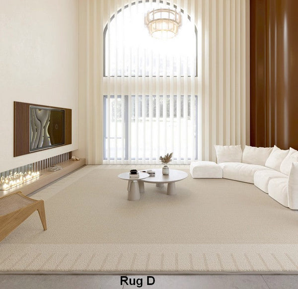 Bedroom Modern Rugs, Cream Color Geometric Modern Rugs, Modern Rugs for Dining Room, Contemporary Soft Rugs for Living Room-Paintingforhome