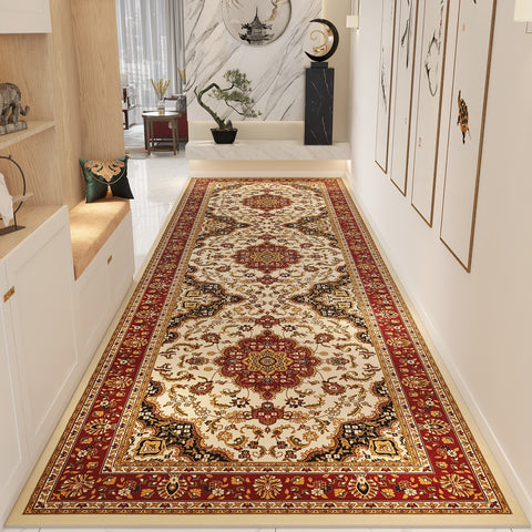 Colorful Persian Runner Rugs for Bedside, Extra Long Narrow Hallway Runners, Non Slip Entrance Runner Rugs, Washable Entryway Runner Rug Ideas, Kitchen Runner Rugs-Paintingforhome