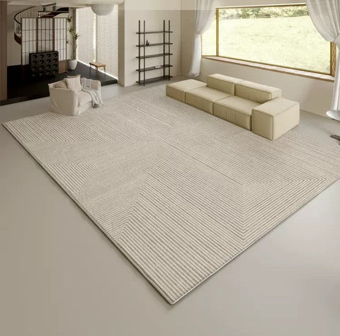 Soft Modern Rugs under Coffee Table, Modern Living Room Area Rugs, Geometric Floor Carpets, Bedroom Modern Rugs, Modern Rugs for Dining Room Table-Paintingforhome