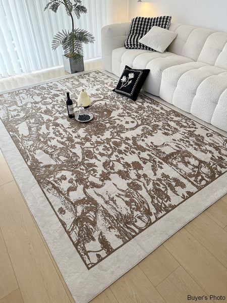 Soft Rugs under Coffee Table, Contemporary Modern Rugs for Living Room, Thick French Style Modern Rugs for Interior Design, Modern Rugs for Dining Room-Paintingforhome