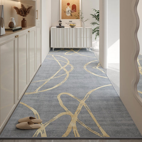 Gray Modern Long Hallway Runners, Extra Long Narrow Runner Rugs Non Slip, Entrance Hallway Runners, Long Hallway Runners, Entryway Runner Rug Ideas, Kitchen Runner Rugs-Paintingforhome