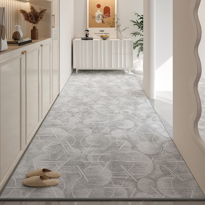 Extra Long Hallway Runners, Gray Long Narrow Runner Rugs, Contepmorary Modern Long Hallway Runners, Stain-resistant Non Slip Entrance Hallway Runners, Washable Entryway Runner Rug Ideas-Paintingforhome