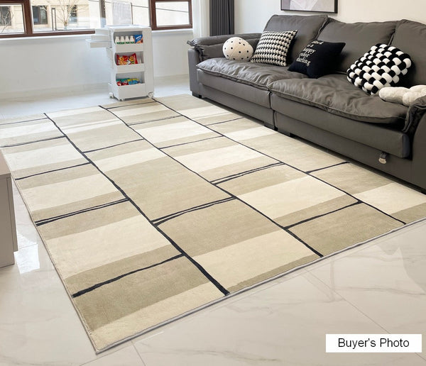 Modern Area Rug for Living Room, Contemporary Soft Rugs under Sofa, Bedroom Modern Floor Rugs, Large Area Rugs for Office-Paintingforhome