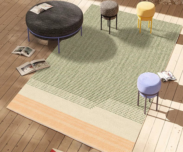 Living Room Modern Rug Ideas, Bedroom Floor Rugs, Contemporary Abstract Rugs for Dining Room, Green Abstract Rugs for Living Room-Paintingforhome