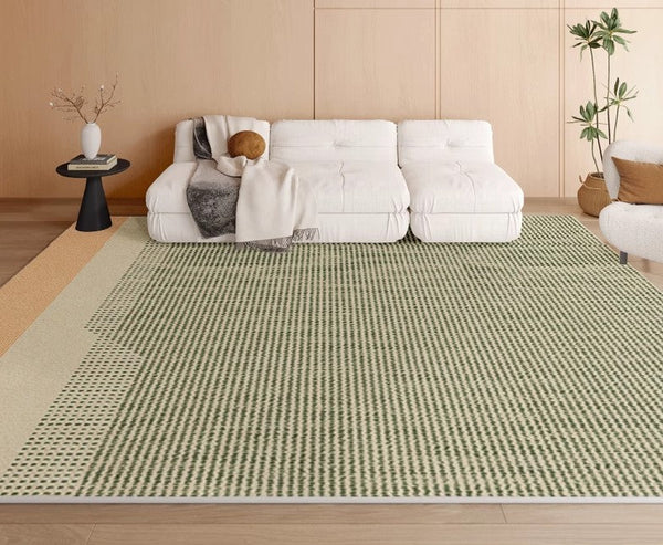 Living Room Modern Rug Ideas, Bedroom Floor Rugs, Contemporary Abstract Rugs for Dining Room, Green Abstract Rugs for Living Room-Paintingforhome