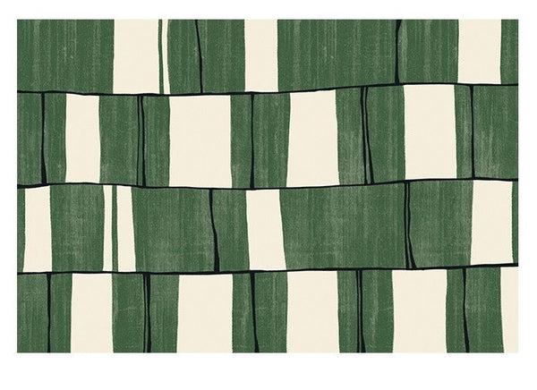 Contemporary Modern Rugs, Green Geometric Carpets, Abstract Modern Rugs for Living Room, Soft Modern Rugs under Dining Room Table-Paintingforhome