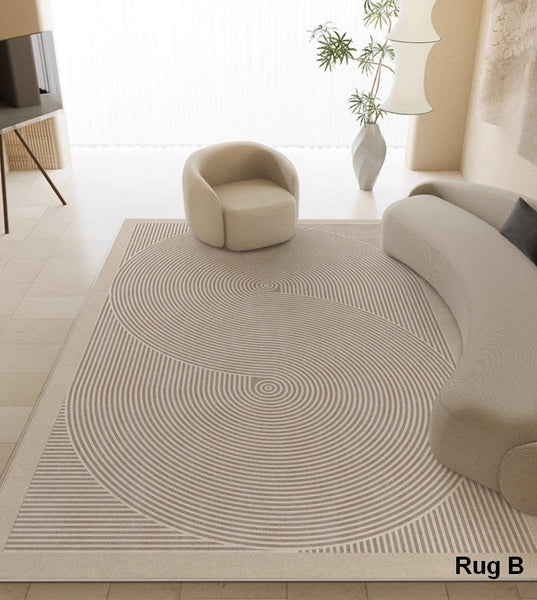 Geometric Floor Carpets, Bedroom Modern Rugs, Modern Living Room Area Rugs, Soft Modern Rugs under Coffee Table, Modern Rugs for Dining Room Table-Paintingforhome