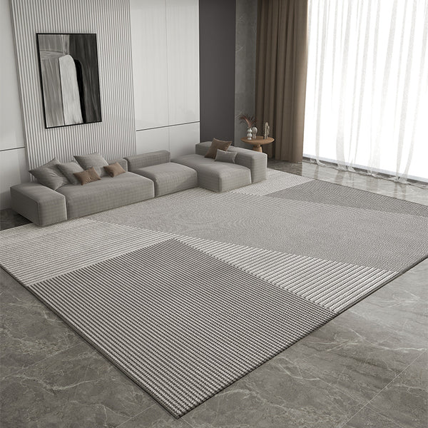 Modern Rug Placement Ideas for Bedroom, Contemporary Modern Rugs for Living Room, Geometric Modern Rugs for Sale, Gray Rugs for Dining Room-Paintingforhome