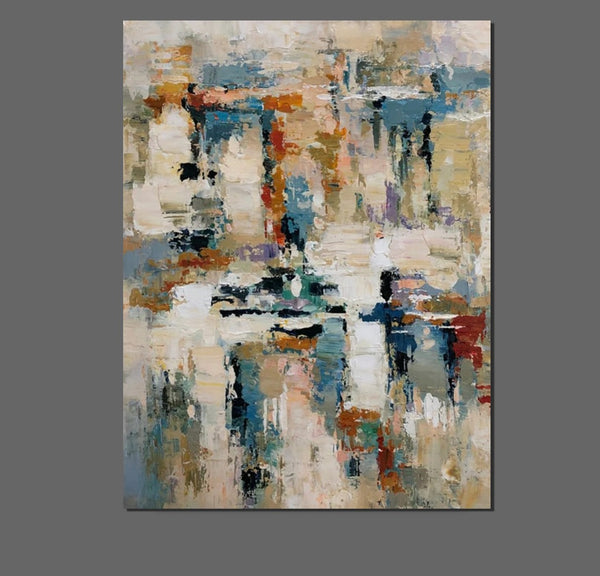 Hand Painted Canvas Art, Modern Paintings for Living Room, Simple Painting Ideas for Bedroom, Palette Knife Paintings-Paintingforhome