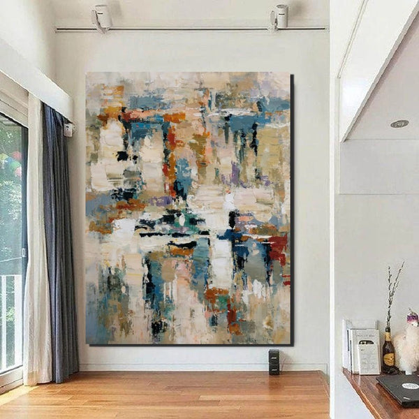 Hand Painted Canvas Art, Modern Paintings for Living Room, Simple Painting Ideas for Bedroom, Palette Knife Paintings-Paintingforhome