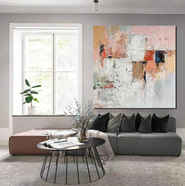 Extra Large Abstract Paintings on Canvas, Hand Painted Abstract Painting, Bedroom Wall Art Ideas, Simple Painting Ideas for Bedroom-Paintingforhome